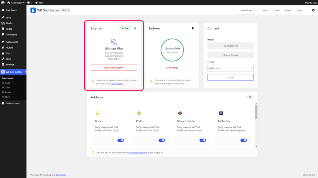 Deactivate plugin license